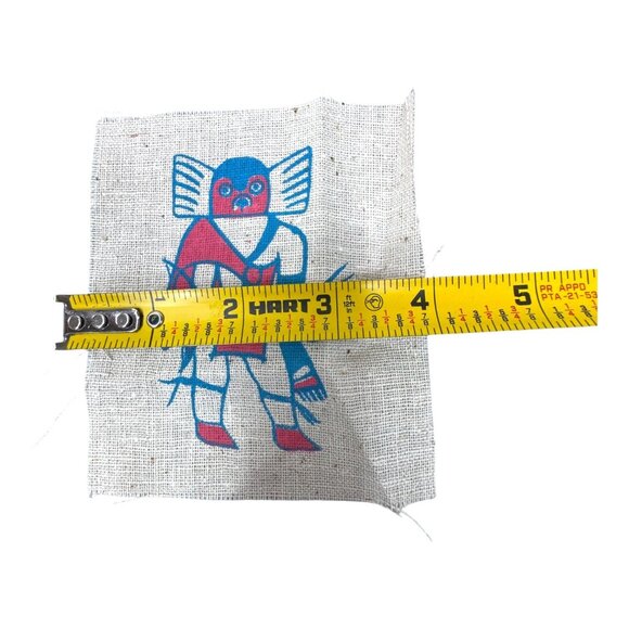 Vintage Kachina Doll Dancer 12 Pc Printed Fabric Squares Craft Napkin Coaster - Picture 4 of 5